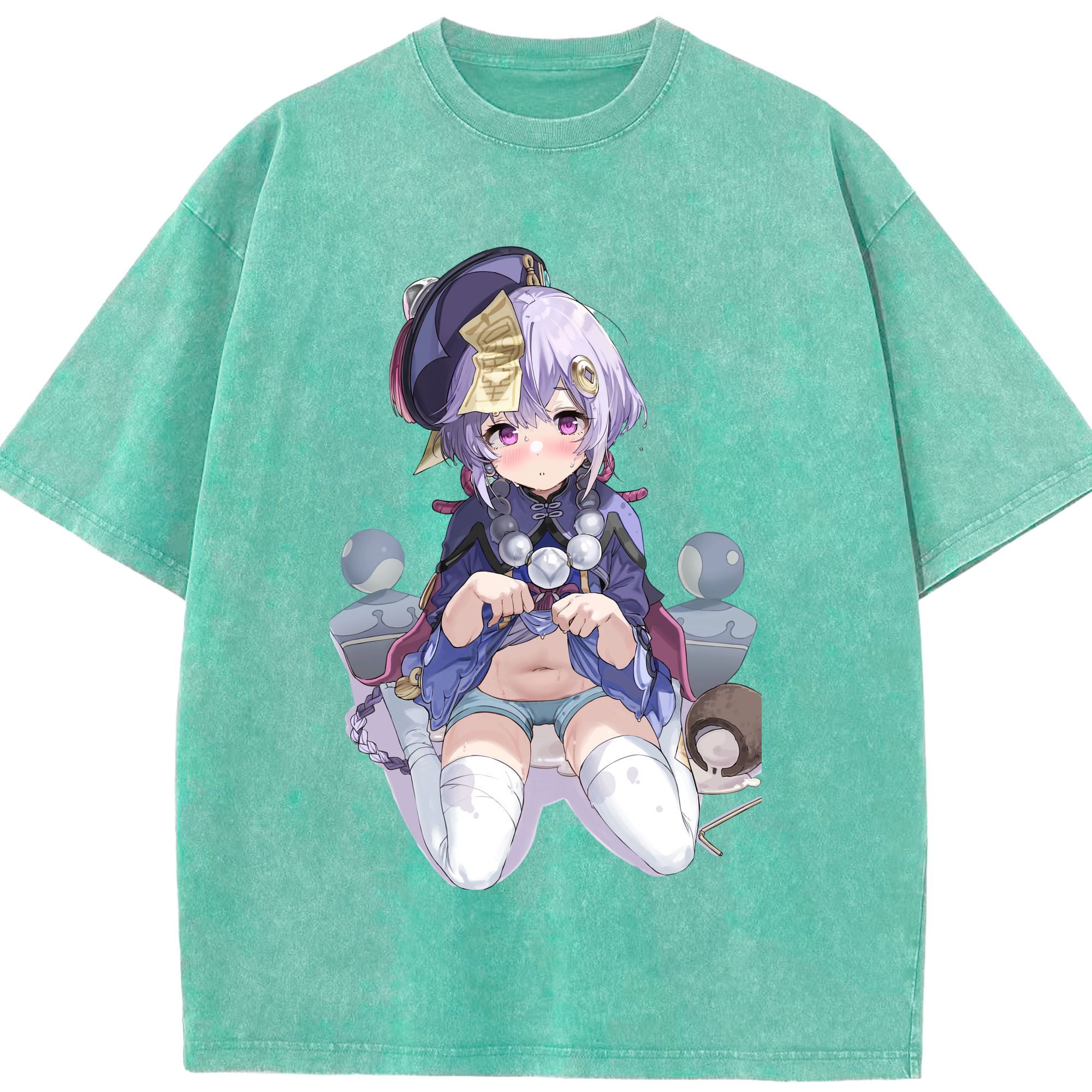 げんし神 七七 なな  genshin Nana 綿100% ヴィンテージ風 半袖Tシャツ（フロントプリント）